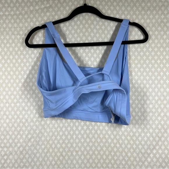 Athleta Light Blue Exhale Ribbed Sports Bra - Picture 6 of 6